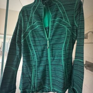Blue and green striped lulu define jacket